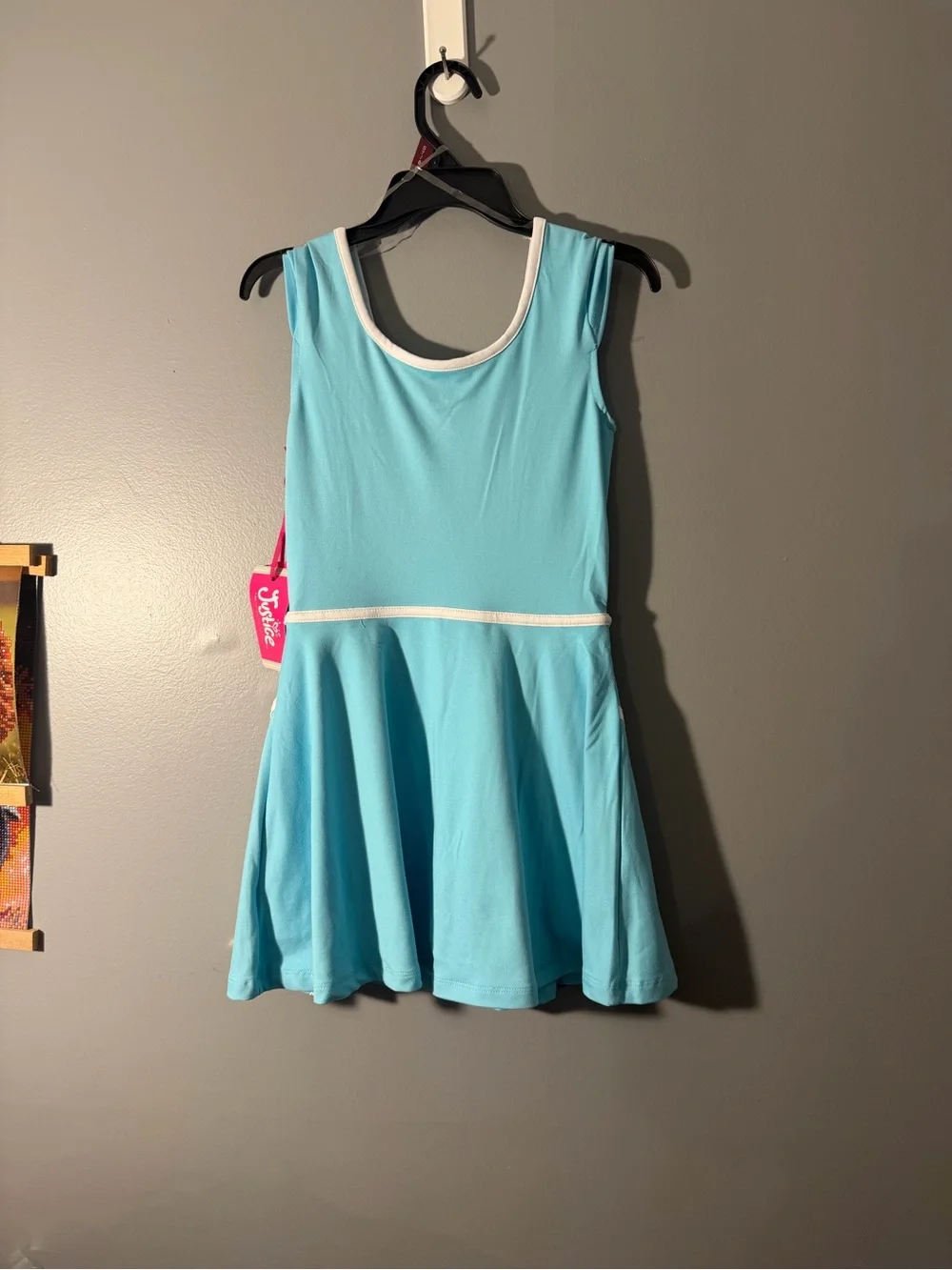 Justice Athletic Skater Dress Duo — Black & Aqua Blue